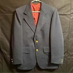 VINTAGE PALM BEACH Mens 40S Navy Gold Button Blazer Sport Coat Suit Jacket
